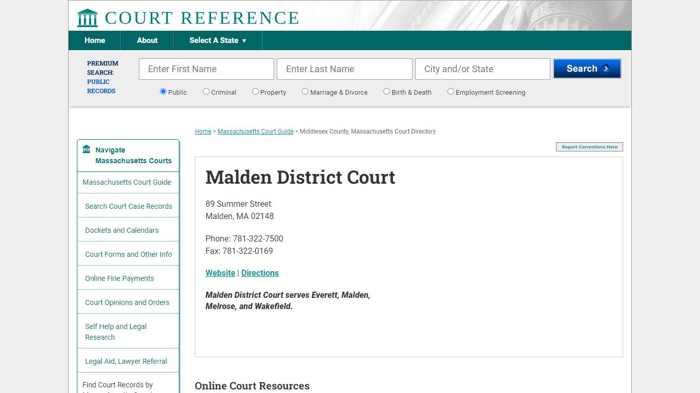 Malden District Court