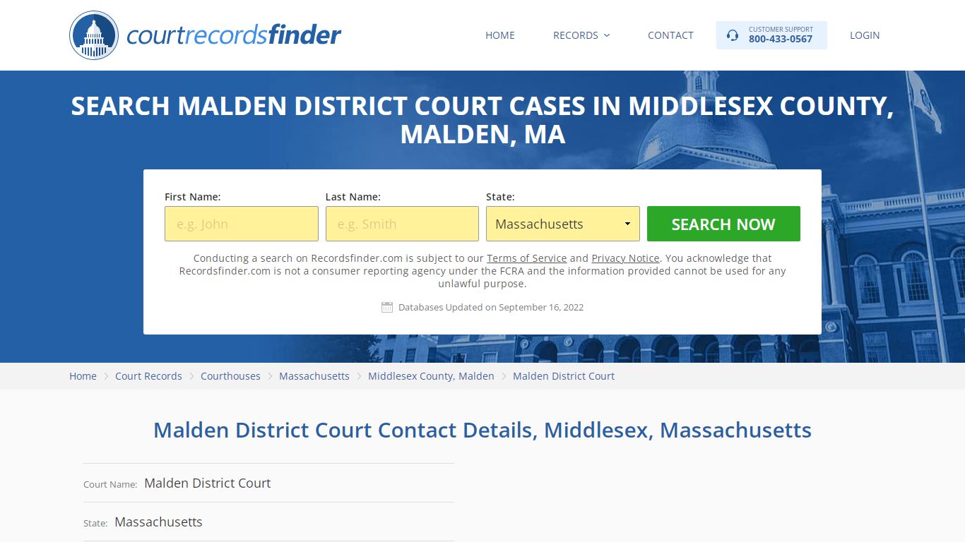 Malden District Court Case Search - Middlesex County, MA - RecordsFinder